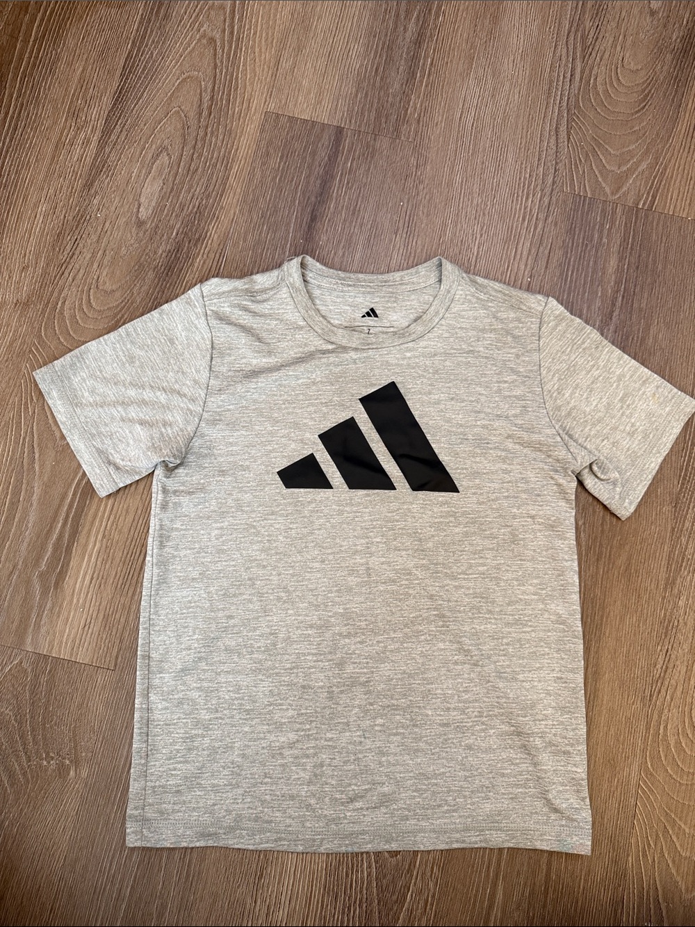 [Like New] Adidas Light Gray Athletic Tee with Black Logo - size 7 (2 available)
